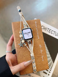 Star Beaded Weave PU Leather Watch Band 6W6JWA130