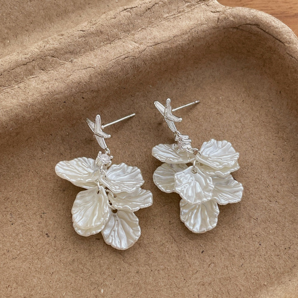 Starfish Shell Dangle Earrings - DippedShop Wholesale - #2755