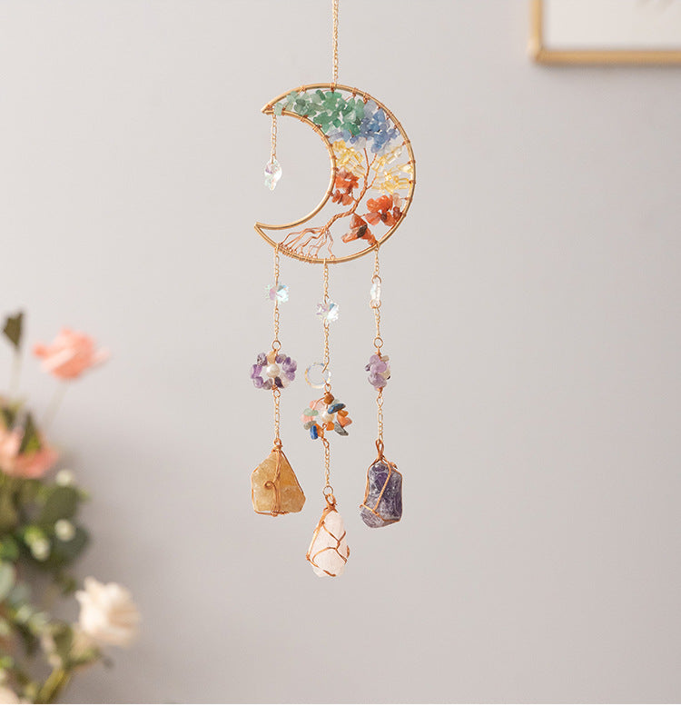 Colorful Stones Moon Dream Catcher Suncatcher MK2CZAS6H7HLS84