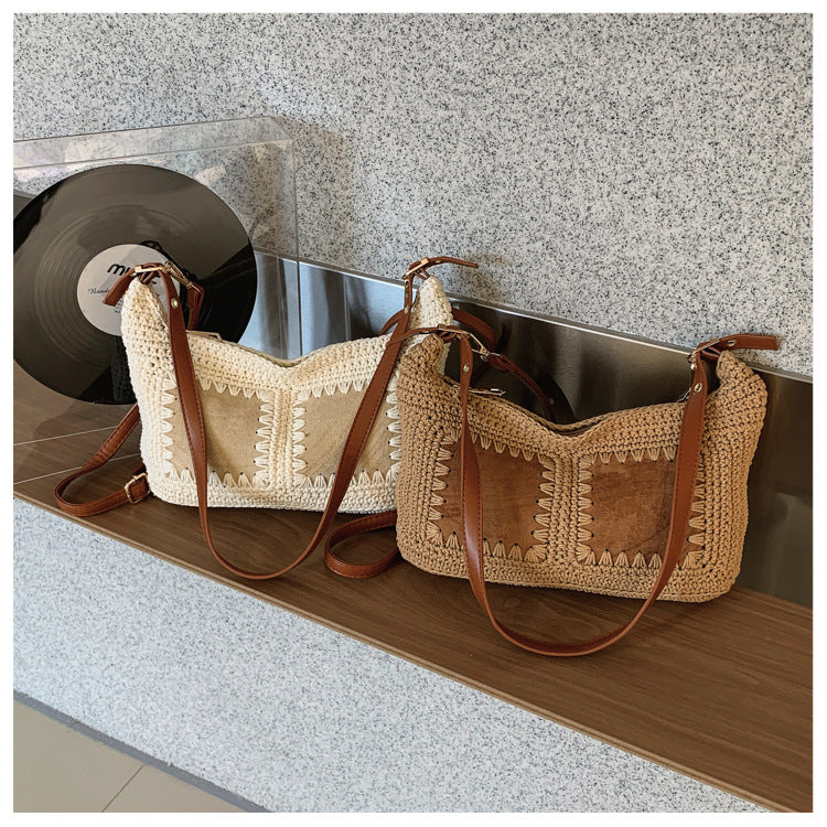 Boho Straw Shoulder Bag - DippedShop Wholesale - #1571