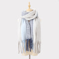 Striped Mohair Tassel Scarf - DippedShop Wholesale - #1891