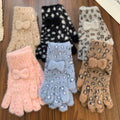 Plush Bowknot Warm Gloves - DippedShop Wholesale - #3651