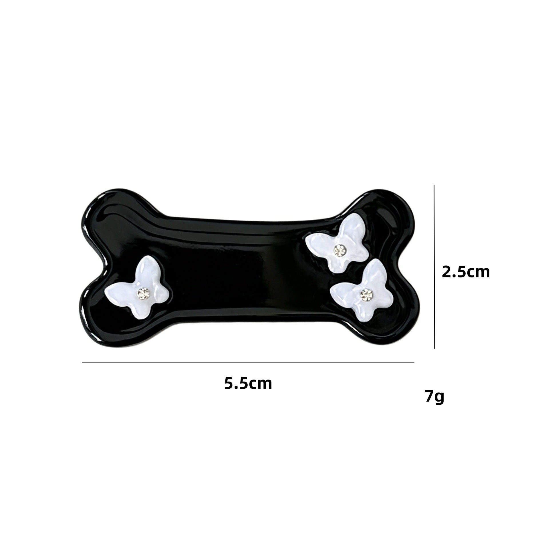 Cute Dog Bone Cubic Zirconia Side Hair Clip 8AS6HCP340T