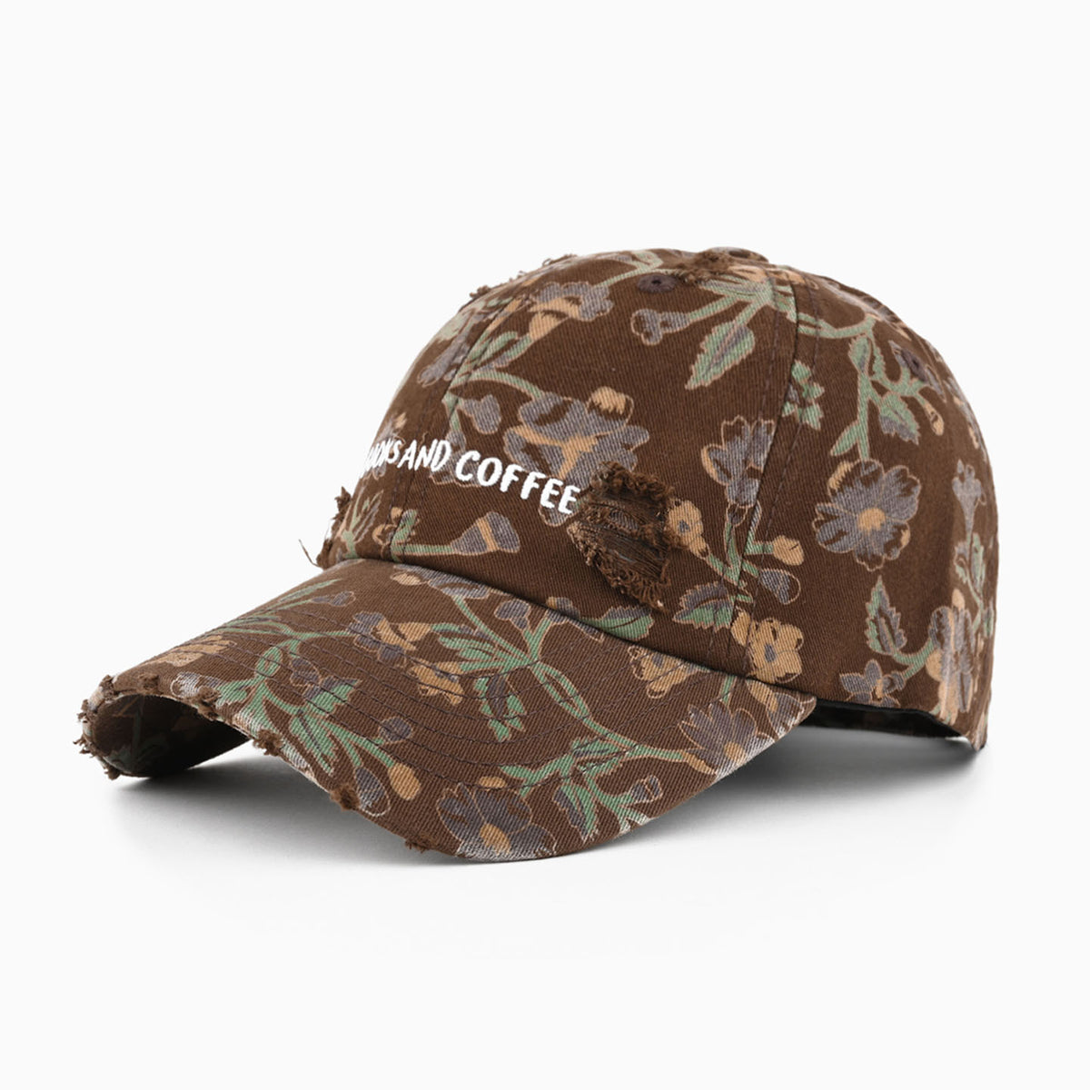 Retro Distressed Floral Embroidery Baseball Cap 6W6HAT780