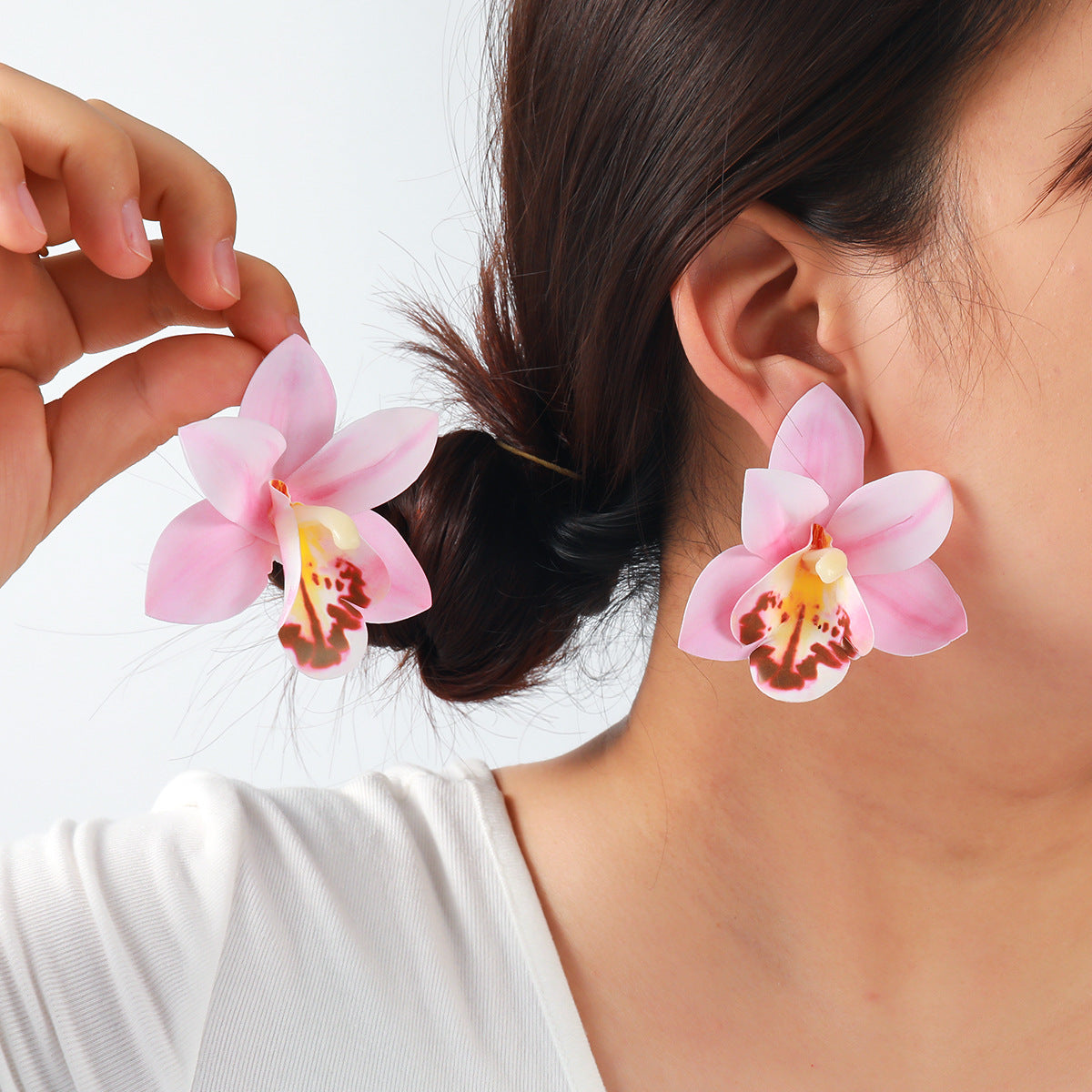 Orchid Stud Earrings - DippedShop Wholesale - #5251
