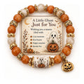 Handmade Halloween Ghost Beaded Stretch Bracelet 6W6JBR449