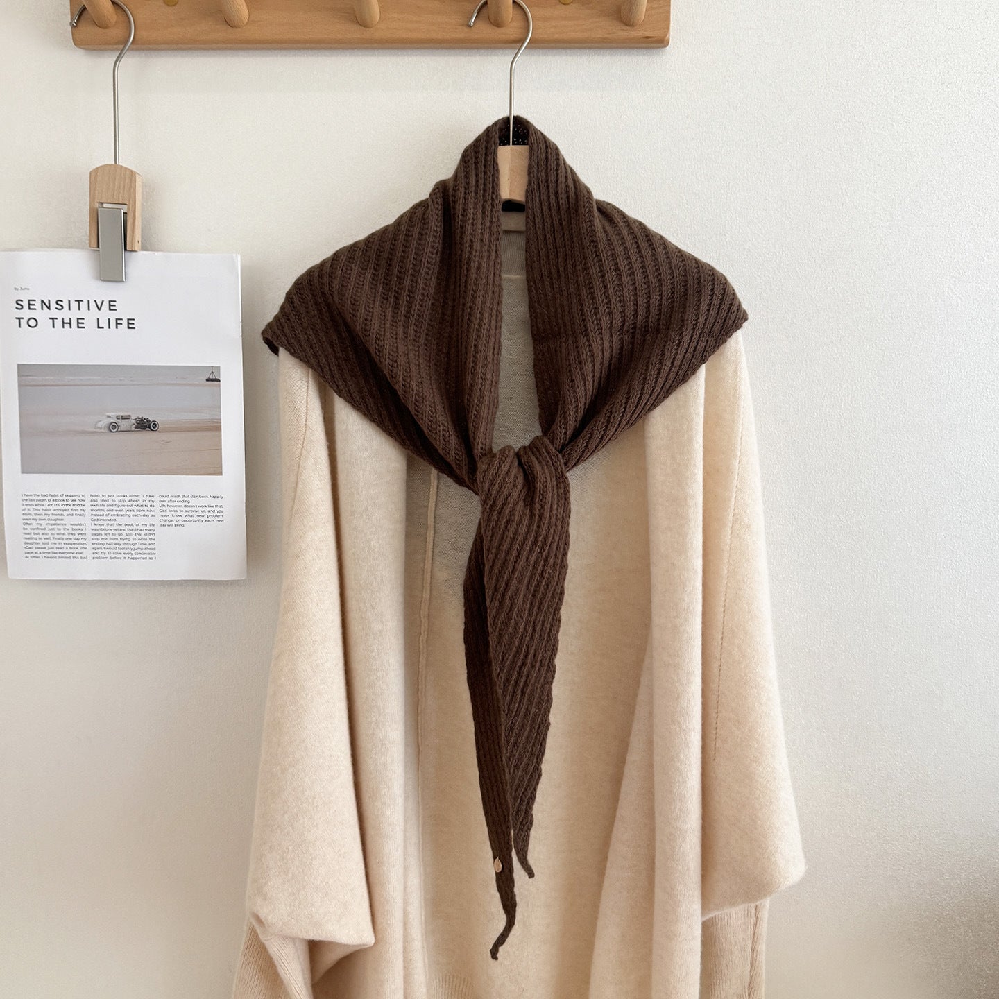 Trendy Solid Color Knit Shawl Triangle Scarf 6W6NSC102