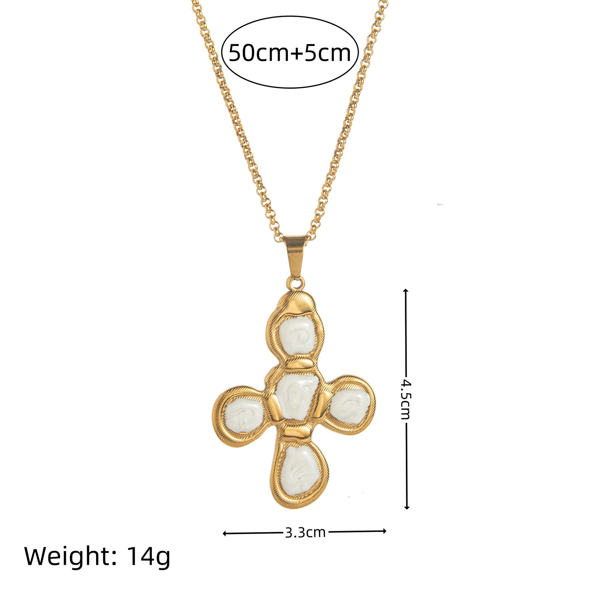 Vintage Enamel Drip Cross Pendant Necklace 6W6JNC411L