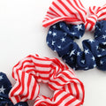 Cute Red Striped Bowknot Scrunchies Hair Tie 8BK6HSR22L