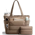 Quilted Puffer Pockets Large Capacity Shoulder Handbag 6W10BBG1886