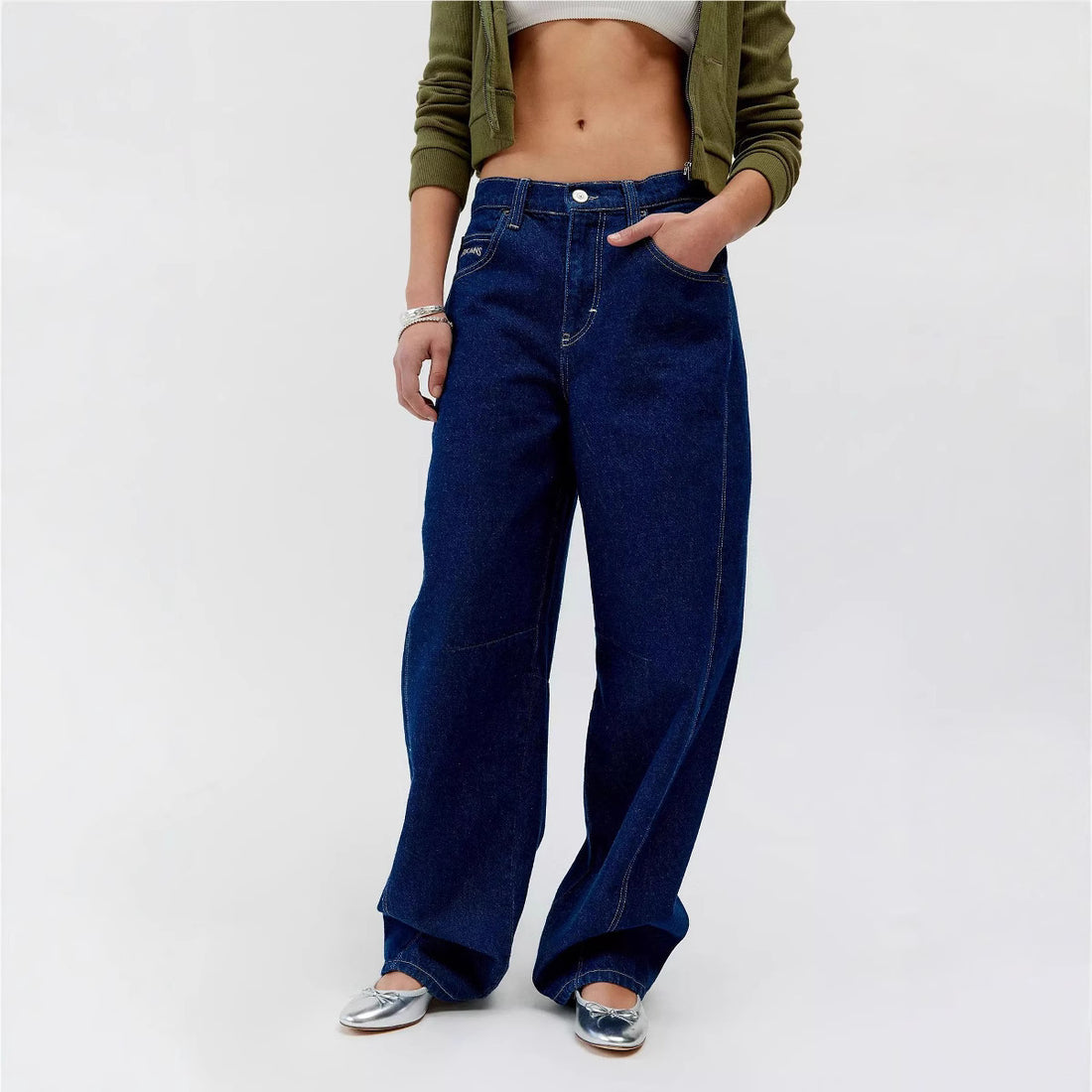 Vintage Washed Low Rise Straight Leg Jeans DP25G693