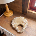 Stylish Crescent Straw Woven Coral Handbag 8CW6BBG508T