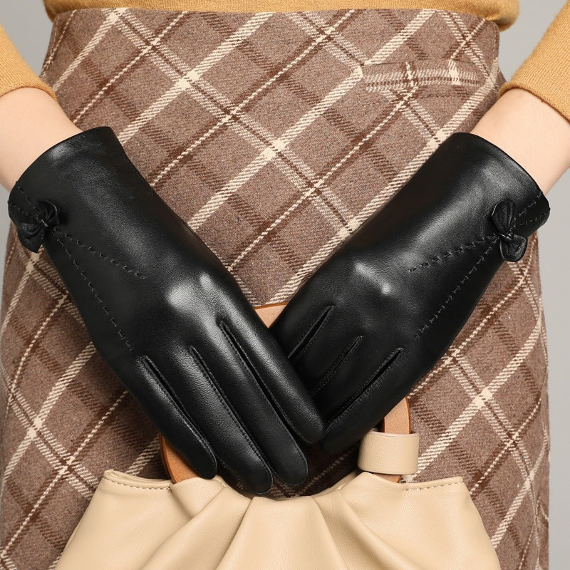 Fleece Lined Leather Touchscreen Gloves - DippedShop Wholesale - #9795