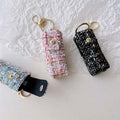 Tweed Lipstick Pouch Keychain - DippedShop Wholesale - #8115