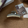 Elegant Pearl Color Block Acetate Hair Claw 8AS6HCP291L
