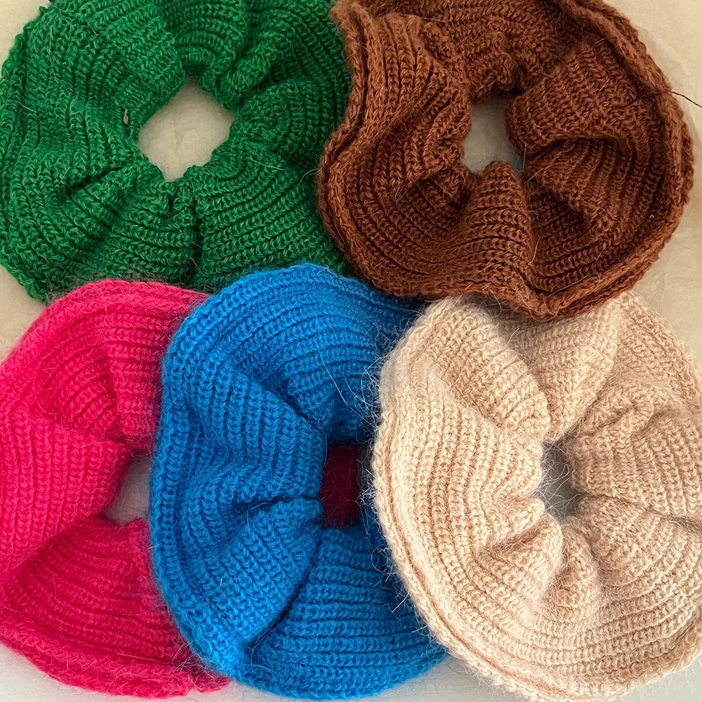 Stylish Solid Color Knit Ruffled Hair Scrunchies MK2BW6W6HSR59