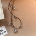 Handcrafted Daisy Flower Leather Cord Necklace 6W6JNC1012