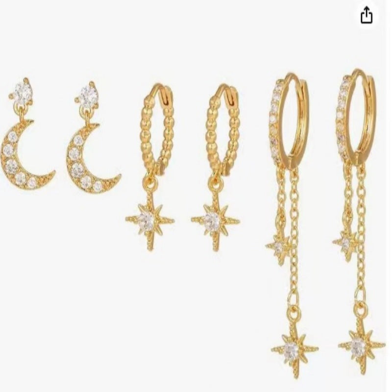 Stylish Gold Plated Moon Penda - DippedShop Wholesale - #8771