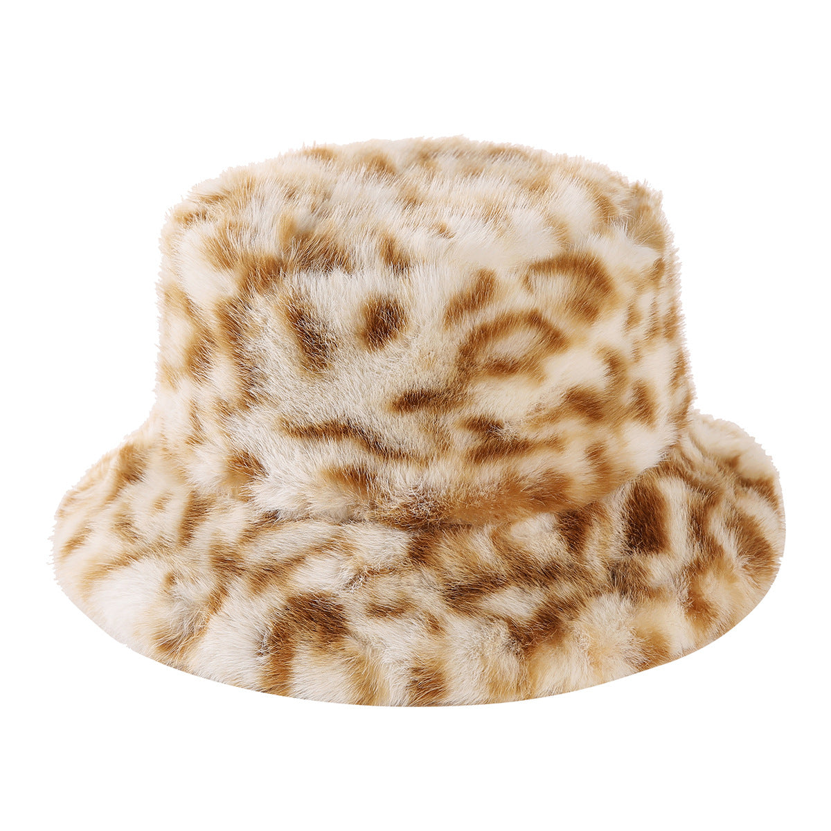 Simple Leopard Print Fluffy Plush Bucket Hat 6W6HAT823