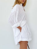 Striped Lantern Sleeve Set - DippedShop Wholesale - #3811