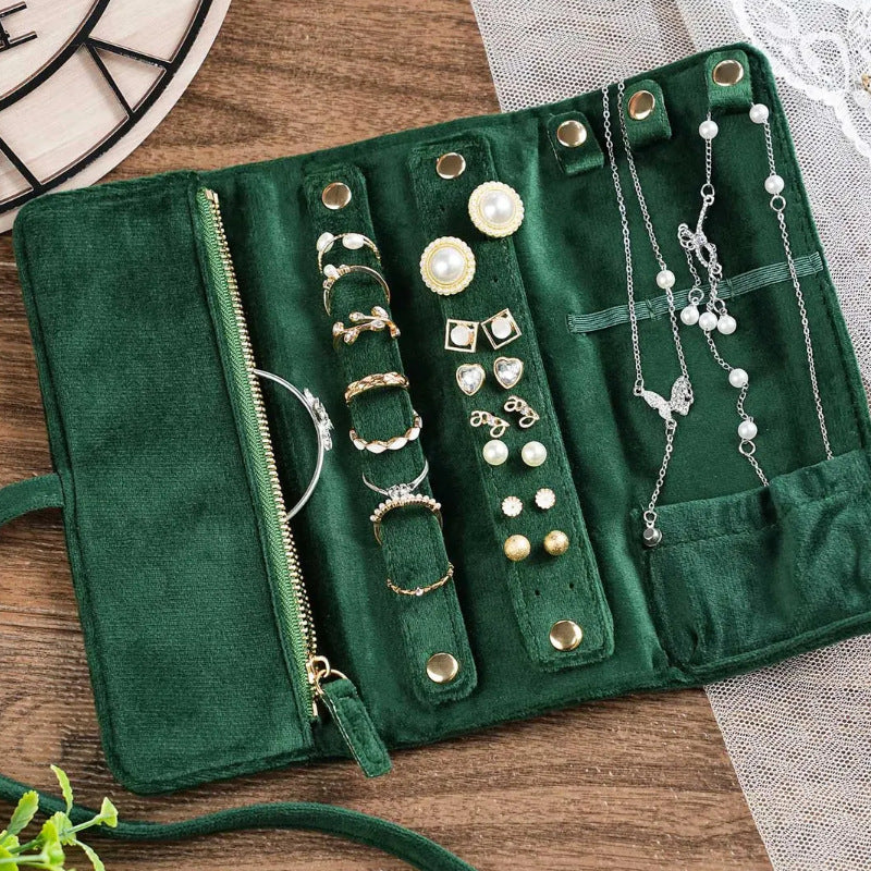 Soft Velet Solid Color Large Capacity Jewelry Case 6W13HSJ102
