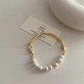 Trendy Irragualr Pearl Beaded Link Chain Bracelet 6W6JBR384