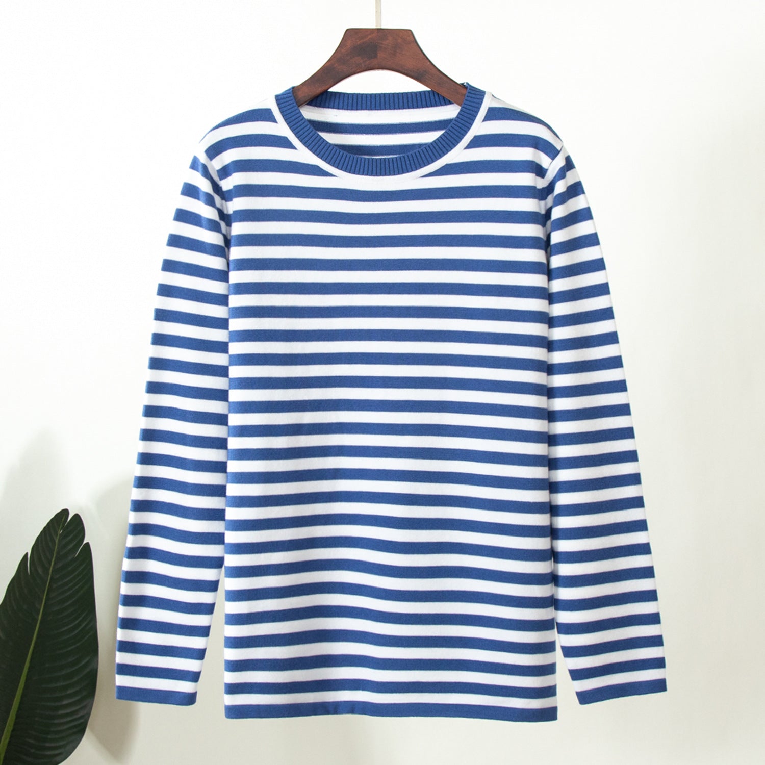 Round Collar Stripe Sweater - DippedShop Wholesale - #8371