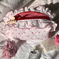 Flower Print Ruffle Cosmetic Bag - DippedShop Wholesale - #3075