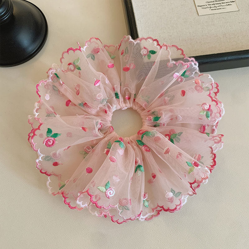 Pink Layered Tulle Scrunchies - DippedShop Wholesale - #9011