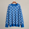 Print Contrast Loose Sweater - DippedShop Wholesale - #5299
