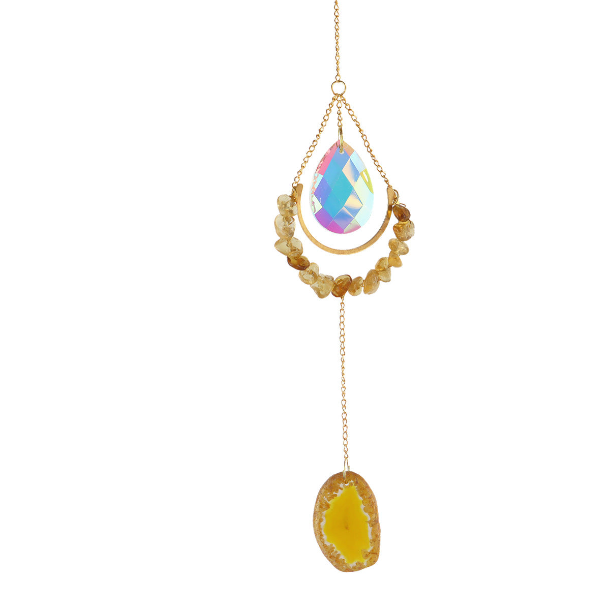 Natural Stones Purple Crystal Moon Wrap Suncatchers MK2CZAS6H7HLS74