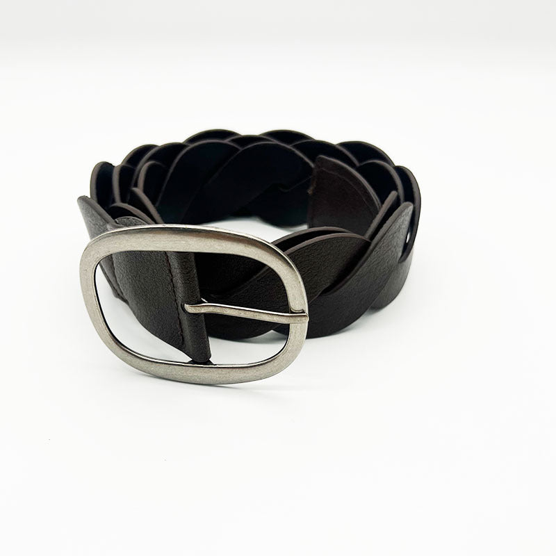 Twisted Wide Leather Belt - DippedShop Wholesale - #9843
