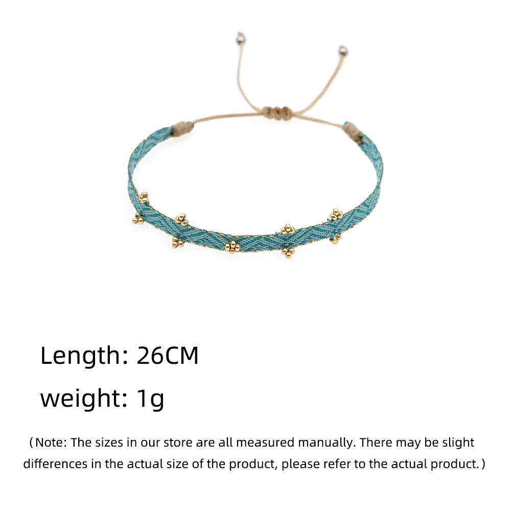 Handmade Seed Bead Braided Adjustable Bracelet 6W6JBR475