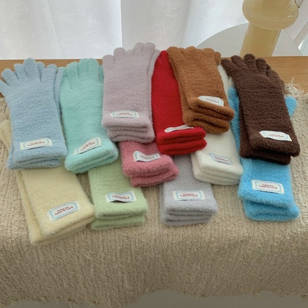 Fuzzy Plush Long Gloves - DippedShop Wholesale - #8851