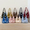 Sweet Floral Embroidery Plush Shoulder Tote Bag 6W10BBG2491