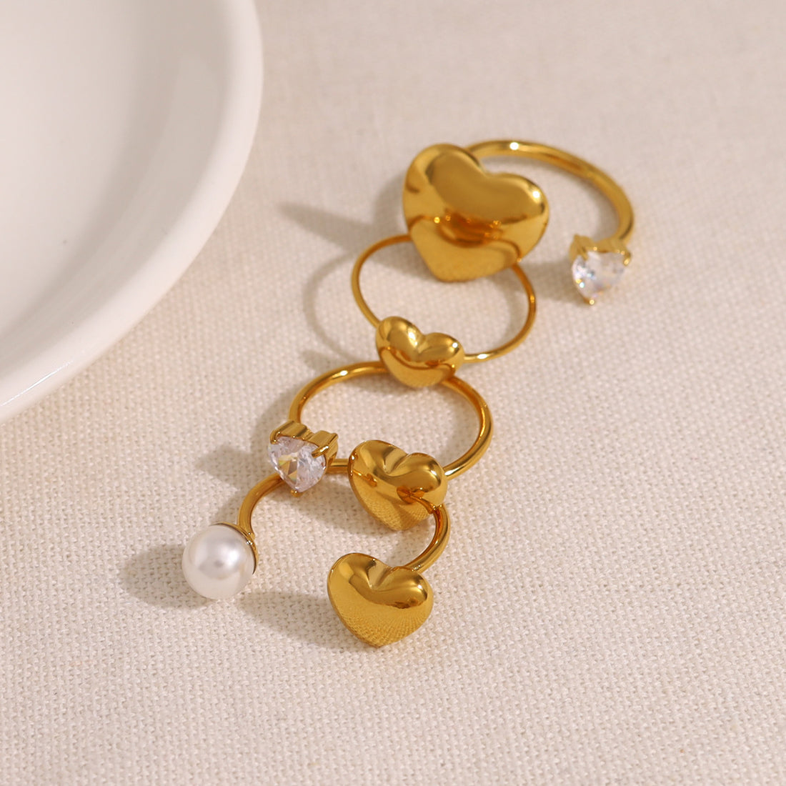 Cute Gold Plated Heart Open Ad - DippedShop Wholesale - #8835