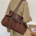 Minimalist Color Contrast Large Capacity Shoulder Bag 6W10BBG2412