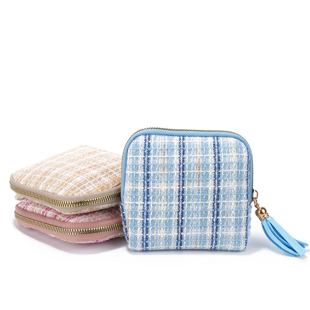 Tweed Jewelry Travel Pouch - DippedShop Wholesale - #0099