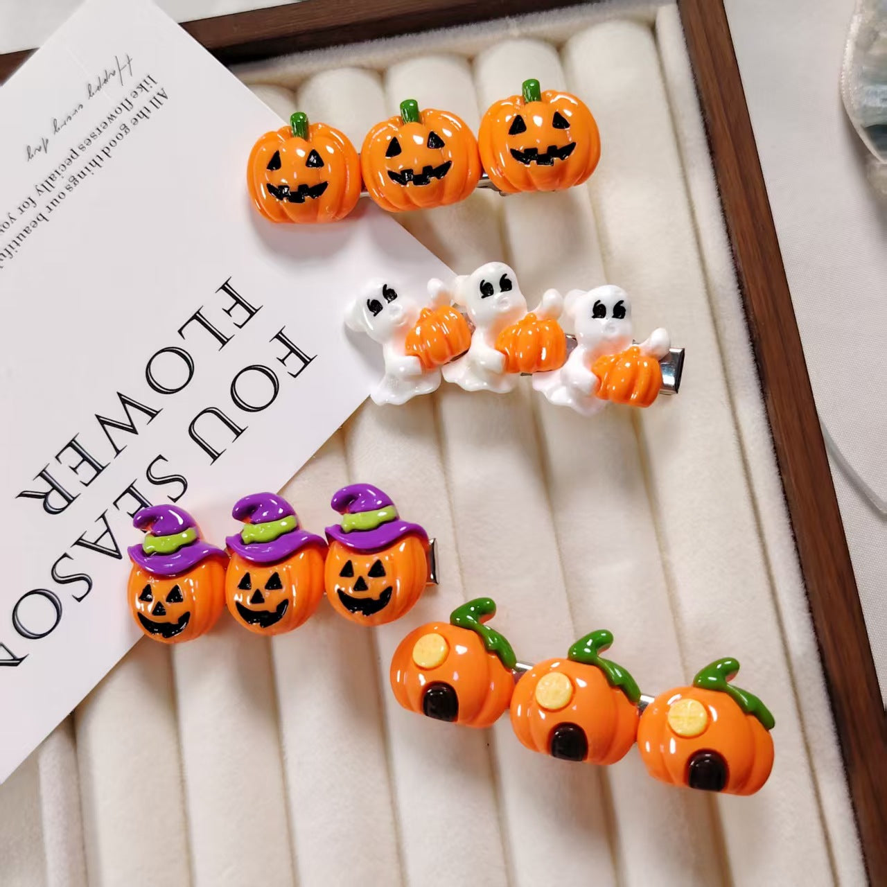 Cute Halloween Pumpkin Ghost Duckbill Hair Clip 6W6HCP1316