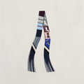 Simple Striped Print Tassel Silk Scarf 6W6NSI247