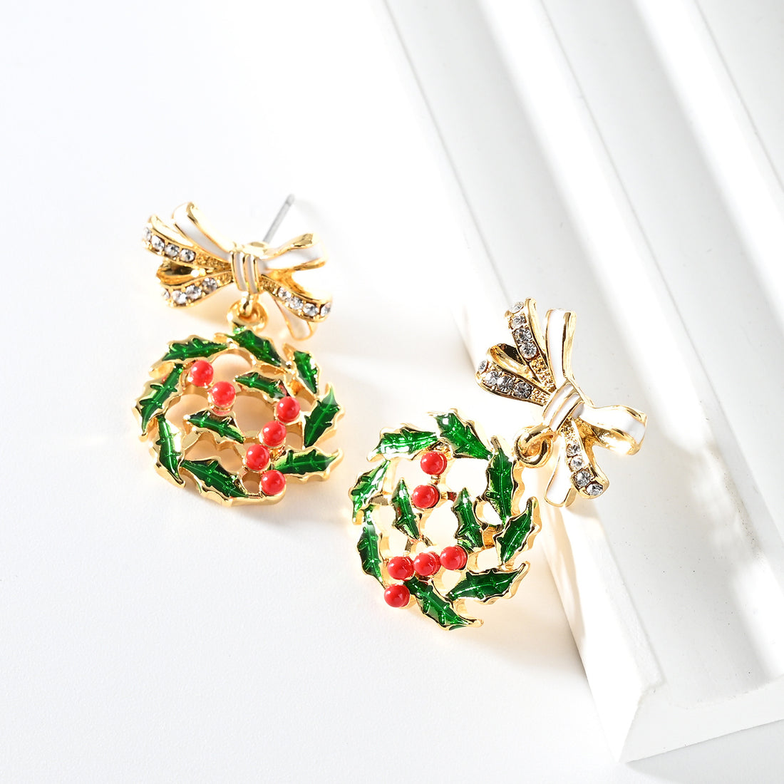 Christmas Color Block Simple Stud Earrings DPJE1902