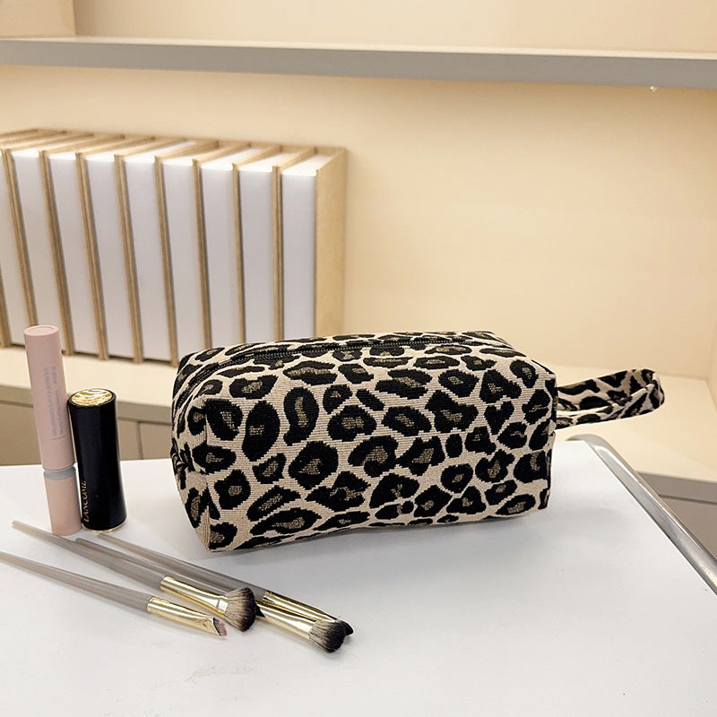 Vintage Leopard Print Large Capacity Makeup Bag MK2BW6S10BOB73