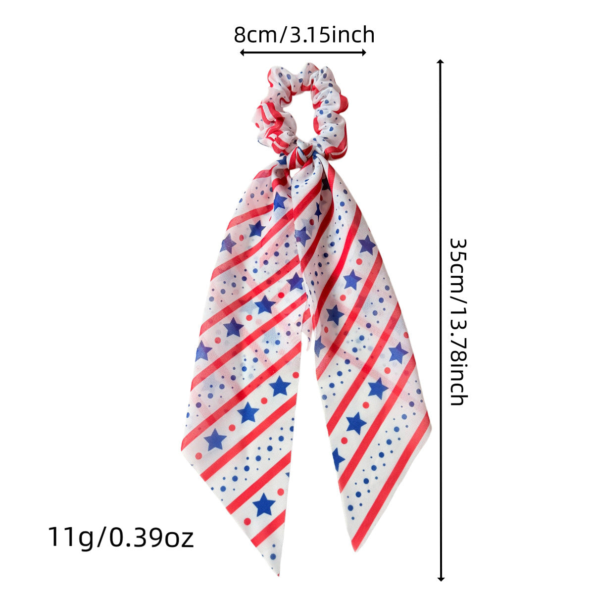 Trendy USA Flag Color Block Stretchy Hair Tie 8BK6HSR16T