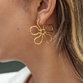 Vintage Gold Flower Dangle Earrings - DippedShop Wholesale - #7843