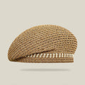 Elegant Artist Crochet Breathable Straw Beret Hat MK2CK6W6HAT63
