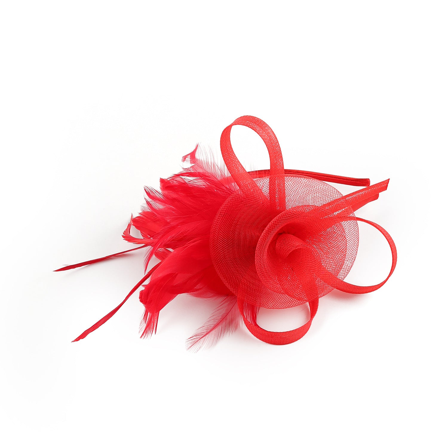 Flower Feather Fascinator Headband - DippedShop Wholesale - #4867