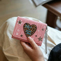 Leopard Print Heart Wallet - DippedShop Wholesale - #6771