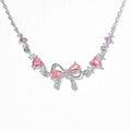 Trendy Bowknot Heart Cubic Zirconia Chain Bracelet 6W6JBR534