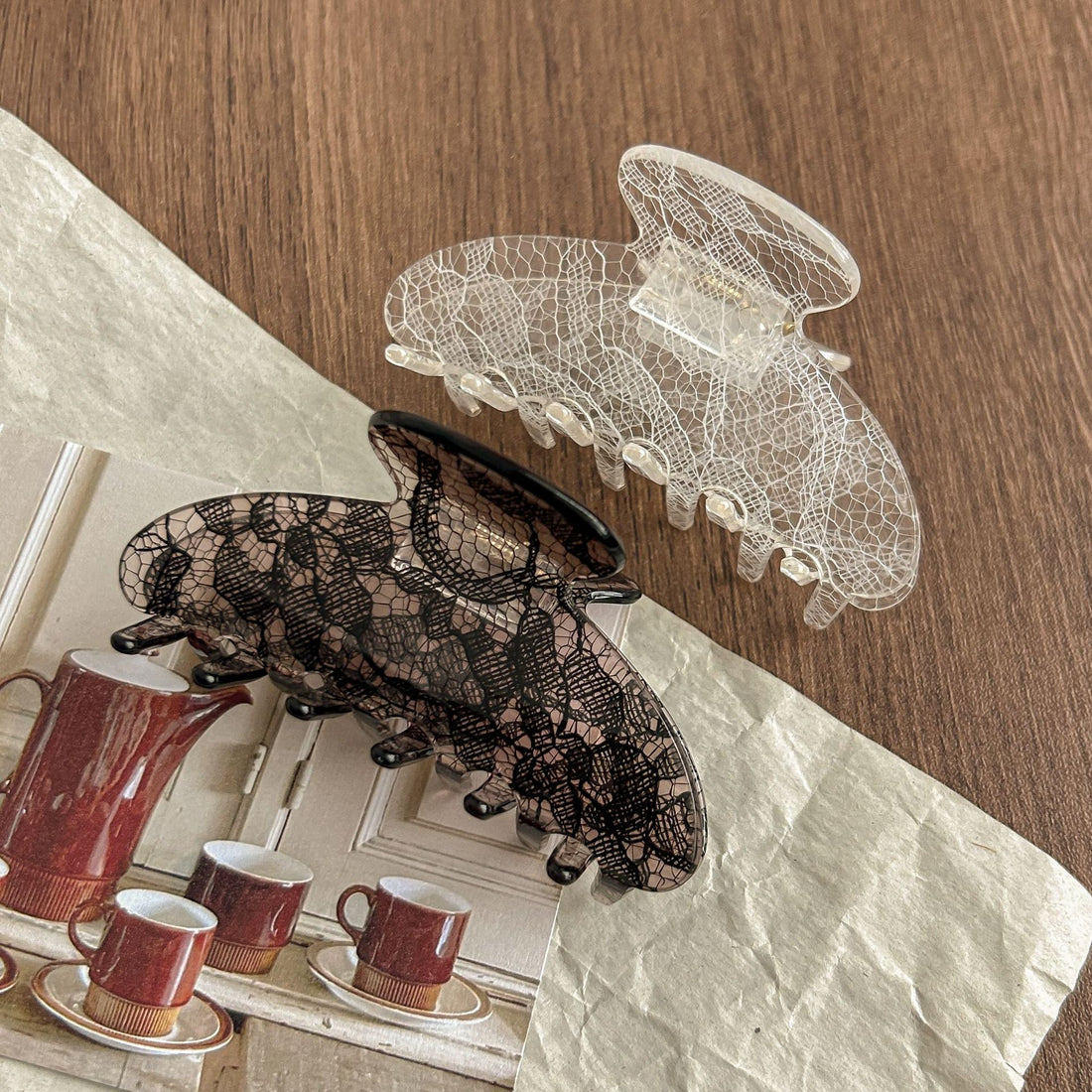 Elegant Lace Solid Color Hair Claw Clip DP25F982