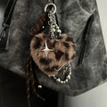 Retro Leopard Plush Pendant Keychain Bag Charm 6W10BBC392